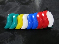 Vintage colorful elastic bracelet,small,red blue yellow green white