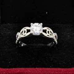 Vintage Elegant RING Sterling Silver 925 with Chic Stone -size: 8US (18mm) | #36