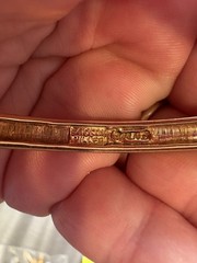 Vintage Nolan Miller Pink Rhinestone Gold Tone Hinged Bangle Bracelet