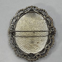 Vintage 935 Sterling Silver With Marcasite Stones Photo Brooch Large 14.11Gr