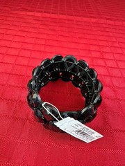 black trifari Expandable Chunky rhinestone bracelet