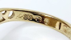 Vintage Gold Tone Heart Shaped Turquoise Ladies Ring Marked 88 – Size 8