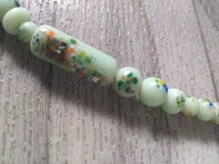 Jadeite Beaded Glass Necklace 15in Light Green Antique Art Deco Vintage