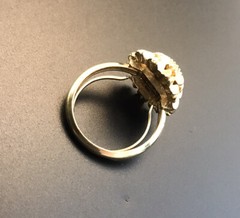Vtg 1974 Avon Sunflower Gold Tone Topaz Crystal Ring Adjustable Size 7.5. #680