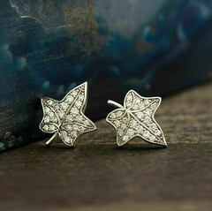 Lovely Leaf Stud Women’s Earrings 2.3 Ct Simulated Diamond 14K White Gold Over