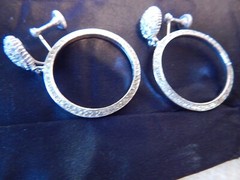 VTG 1950S TO 1970S PAIR HOOP RHINESTONE EARRINGS FAUX DIAMONDS