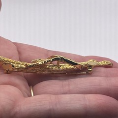 Vintage Boucher Signed and Number Gold Tone Brooch 2.5 inches long 1950s READ