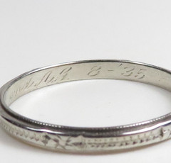 Antique Art Deco Mfg L 18KW Wedding Band Ring Size 7 UK-N1/2 width 2.13 MM 1920s