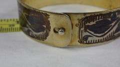 Rare Vintage Silver 875 Niello Bracelet Leaves Swirling Golden Patina Russia