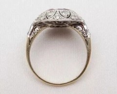 2Ct Art Deco Style Round Cut Lab Created Diamond 14K Yellow Gold FN Wedding Ring