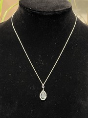 ONE OF A KIND OOAK ARTISAN PRETTY STERLING SILVER LABRADORITE STONE NECKLACE 18”