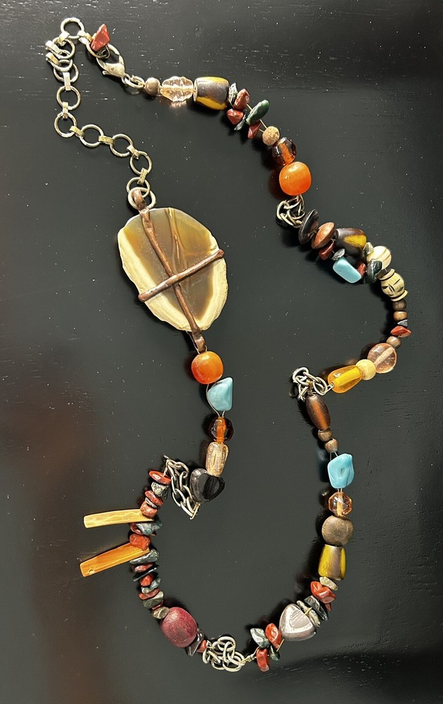 Vintage Necklace 34″ Adjustable Estate Indian Tibet Nepal Himalayan Talisman