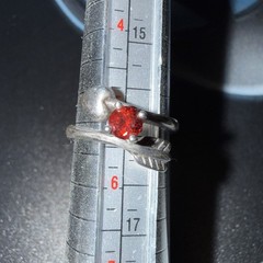 Vintage Avon Sterling Silver Red Garnet Heart Arrow Sz 5.5 Ring