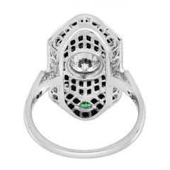 Vintage Art Deco Style Lab Created Diamond Engagement 14K White Gold Finish Ring