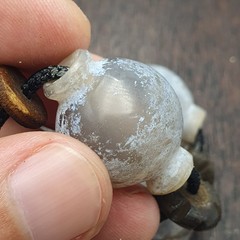 Antique Style Unique carved Gray agate melon shape beads Patina Beads Lot