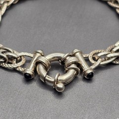 Vintage Sterling Silver Heavy Woven Statement Bracelet 6.75″ 925 8.5mm Chain