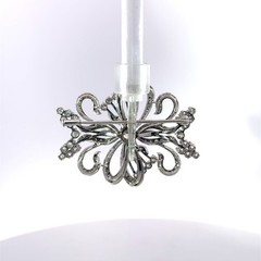 18k White Gold Natural Diamond Vintage Brooch Pin