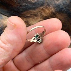 1950s Vintage 14K Rose Gold With Man Made Stones Ring (Size 6.5) (R41G)
