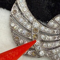 Vintage Butler and Wilson Rhinestone Ribbon Brooch Pot Metal Signed B&W READ