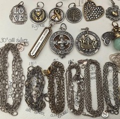 Vintage Waxing Poetic Sterling Silver/Brass Charms Heart Love
