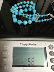 Vintage Jungle Turquoise Graduated Bead Necklace 24″ 58g ROC Clasp Artisan