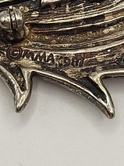 Vintage Signed MMA 1987 Feather Brooch Pin Metropolitan Museum Art Unisex