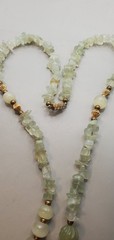 Vintage Estate Jadeite & Quartz TESTED Gemstone 28″ Necklace With Barrel Clasp