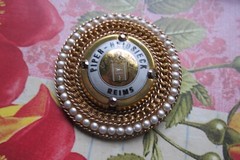Vintage Gold Tone Brooch With Pearls Piper Heidsieck Signed Berez Brooch