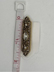 Goldtone Victorian Style Brooch with Marquise and Round Glass Insets