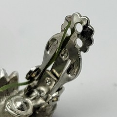 Vintage Flower Burst Clip On Stud Earrings Silver Tone 21mm