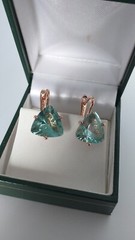 Vintage 1990-s 14 Ct Rolled Gold Peridot Earrings – Hallmarked 585 RG