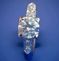 Original EARTH MINED DIAMOND Deco Engagement Ring Vintage PLATINUM Solitaire S 5