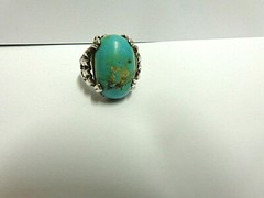 vintage turquoise sterling silver ring sz 5.50 wgt 6.5 grams lg sz stone