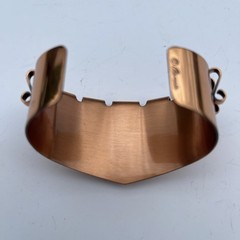 Vtg Renoir Copper Cuff Bracelet Mid Century Modern Wide Scroll Ribbon Signed MCM