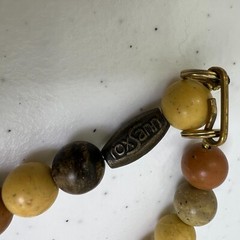 Roxsann Necklace Beaded Brown Beige Ethnic Boho Tribal Chunky Vintage 80s