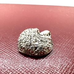 VINTAGE 80s 925 STERLING SILVER CZ HEART SHAPE PENDANT