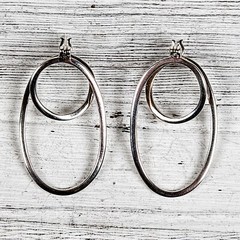 VINTAGE TWISTED WIRE WORK STERLING SILVER HOOP EARRINGS 925 PRETTY HOOPS
