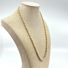 Vintage Marvella Cream Faux Pearl Necklace Gold Tone Graduated Bead Strand 18”