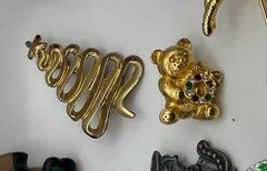 Vintage -now 24 Christmas Brooch /pin Lot Some Signed Bells, Trees, Angels, +