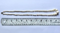Antique Angel Skin Coral Graduated Beaded Knotted 23” Necklace GF Clasp