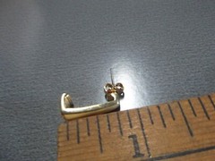1 Pair Old .75″in Metal Gold Tone Lemon Bars Stud