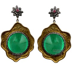 Vintage 2.59ctw Rose Cut Diamond Gemstone Studded Silver Amazing Earring Jewelry