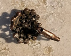 ✨💖🌟VINTAGE JOAN RIVERS ✨AURORA BOREALIS Crystal Cluster Copper Earrings