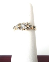 Antique EMPRESS Diamond .18 ct 14K Y/WG Ring Sz 6 * GAL Appraisal * Gift Box