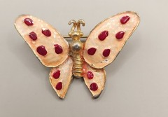 Lot 3 Vintage Butterfly Brooches Pins Gold Tone Enamel Signed AAi Filigree Set