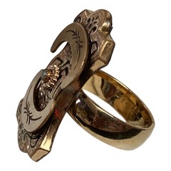 Vintage UNCAS 12K GOLD-FILLED “ETRUSCAN SEED PEARL” RING & EARRINGS-Victorian