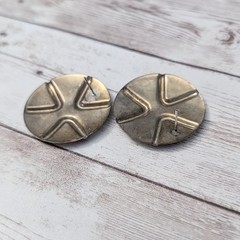 Vintage Stud Earrings For Pierced Ears Retro Circular Extra Large