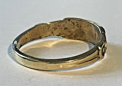 Antique Gold Filled Baby Band Ring TINY Size 0.5 Red Stones PROJECT 🌺🌺