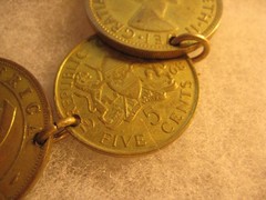 Vintage East Africa, Kenya, Uganda, 1942 coin jewelry bracelet