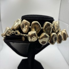 Vtg Chico’s Necklace Faux Gold Nuggets 38” Long Chunky Heavy